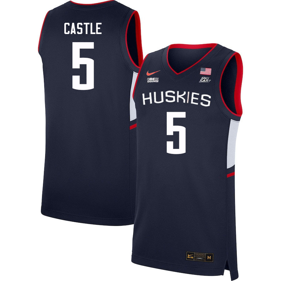 Men #5 Stephon Castle Uconn Huskies College 2022-23 Basketball Stitched Jerseys Stitched Sale-Navy